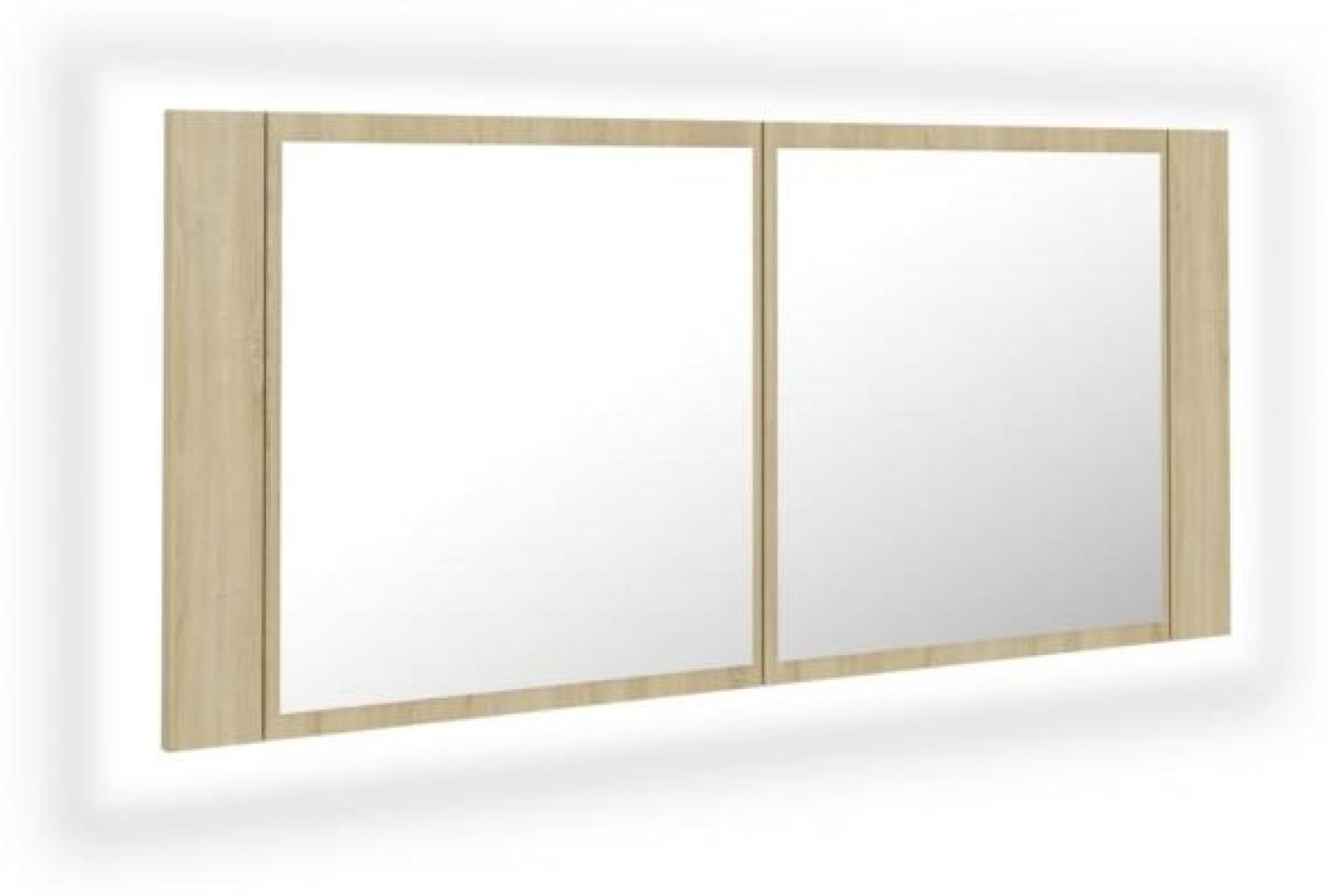 vidaXL LED-Bad-Spiegelschrank Sonoma-Eiche 100 x 12 x 45 cm Bild 1