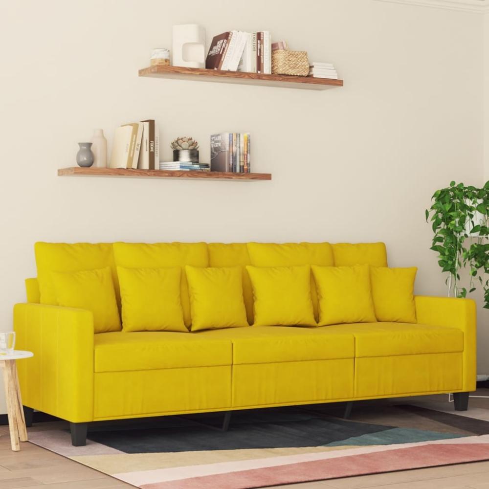 vidaXL 3-Sitzer-Sofa Gelb 180 cm Samt 359319 Bild 1