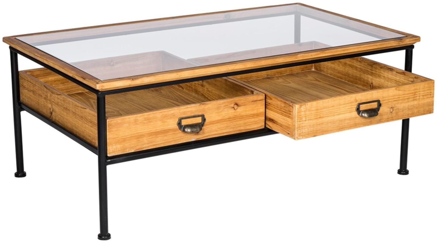 Couchtisch Breda Beistelltisch Wohnzimmertisch Natur/Schwarz B98 x T58 x H40 cm Bild 1