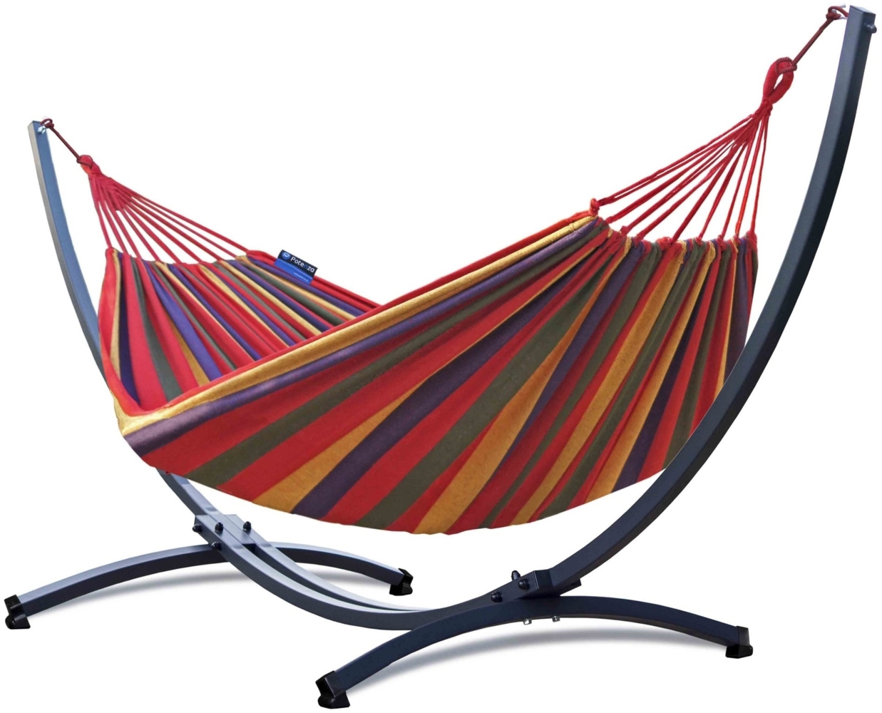 Potenza Hängematte mit Verzinkter Gestell – 220kg für 2 Personen I Hängematte- 220x160, 200kg I Cocoon XXL - Rot Bild 1