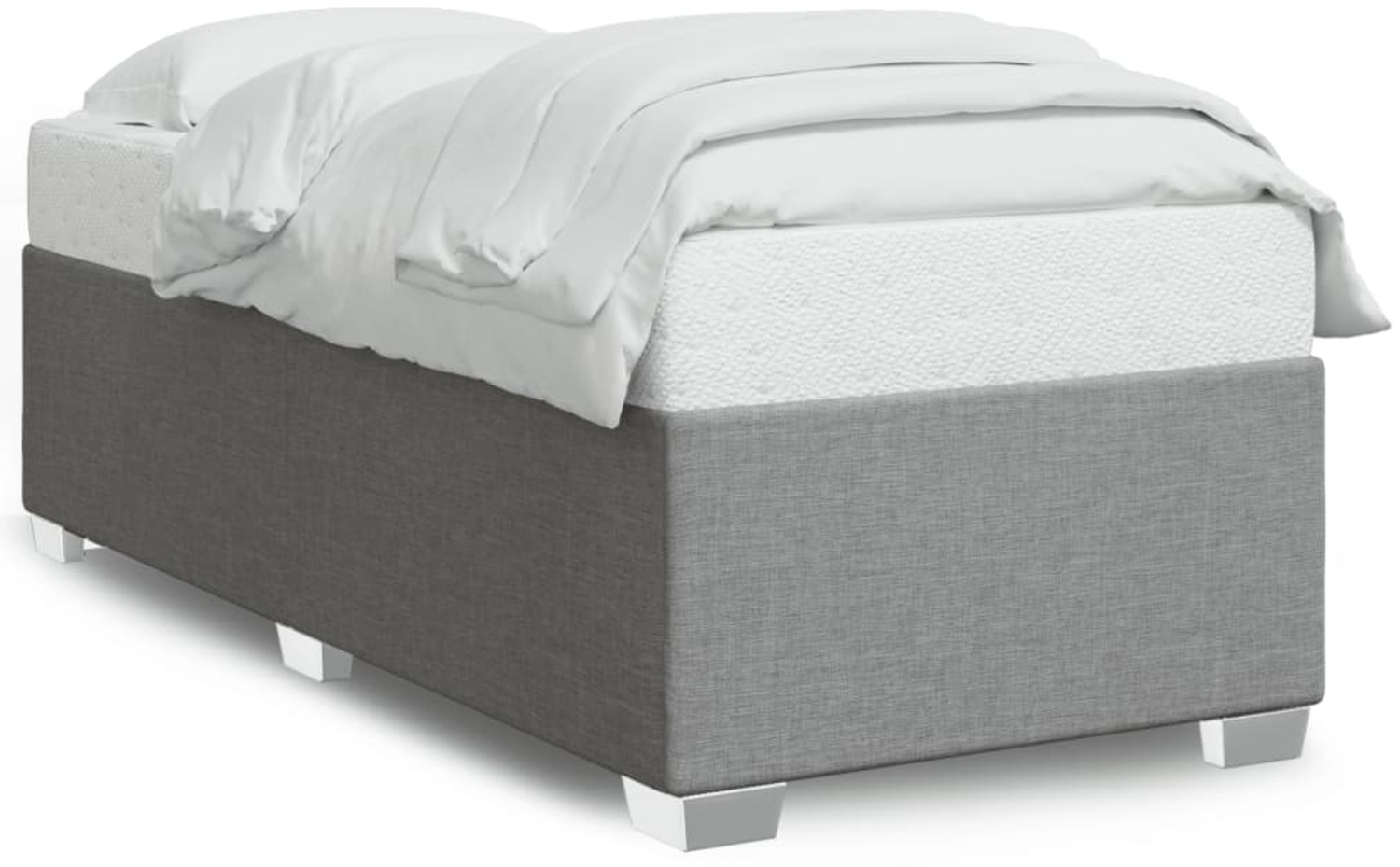 vidaXL Bettgestell ohne Matratze Hellgrau 100x200 cm Stoff 3284450 Bild 1