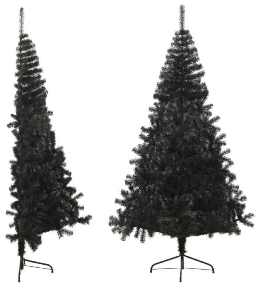 vidaXL Künstlicher Halb-Weihnachtsbaum mit Ständer Schwarz 240 cm PVC 344679 Bild 1