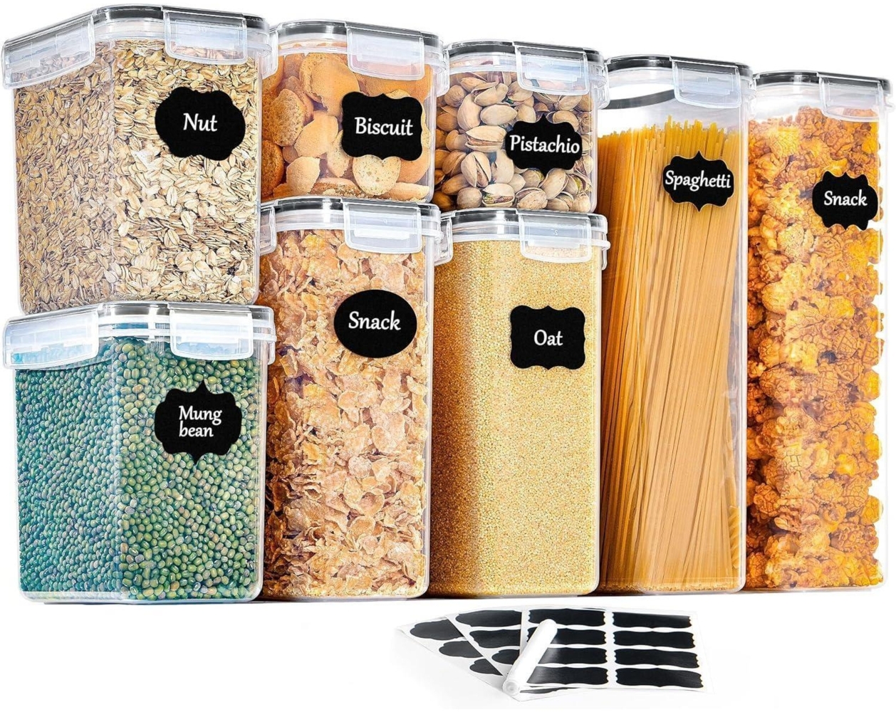 Vorratsdosen Set Aufbewahrungsbox Küche Luftdicht Plastik Deckel Nudeln Müsli Bild 1