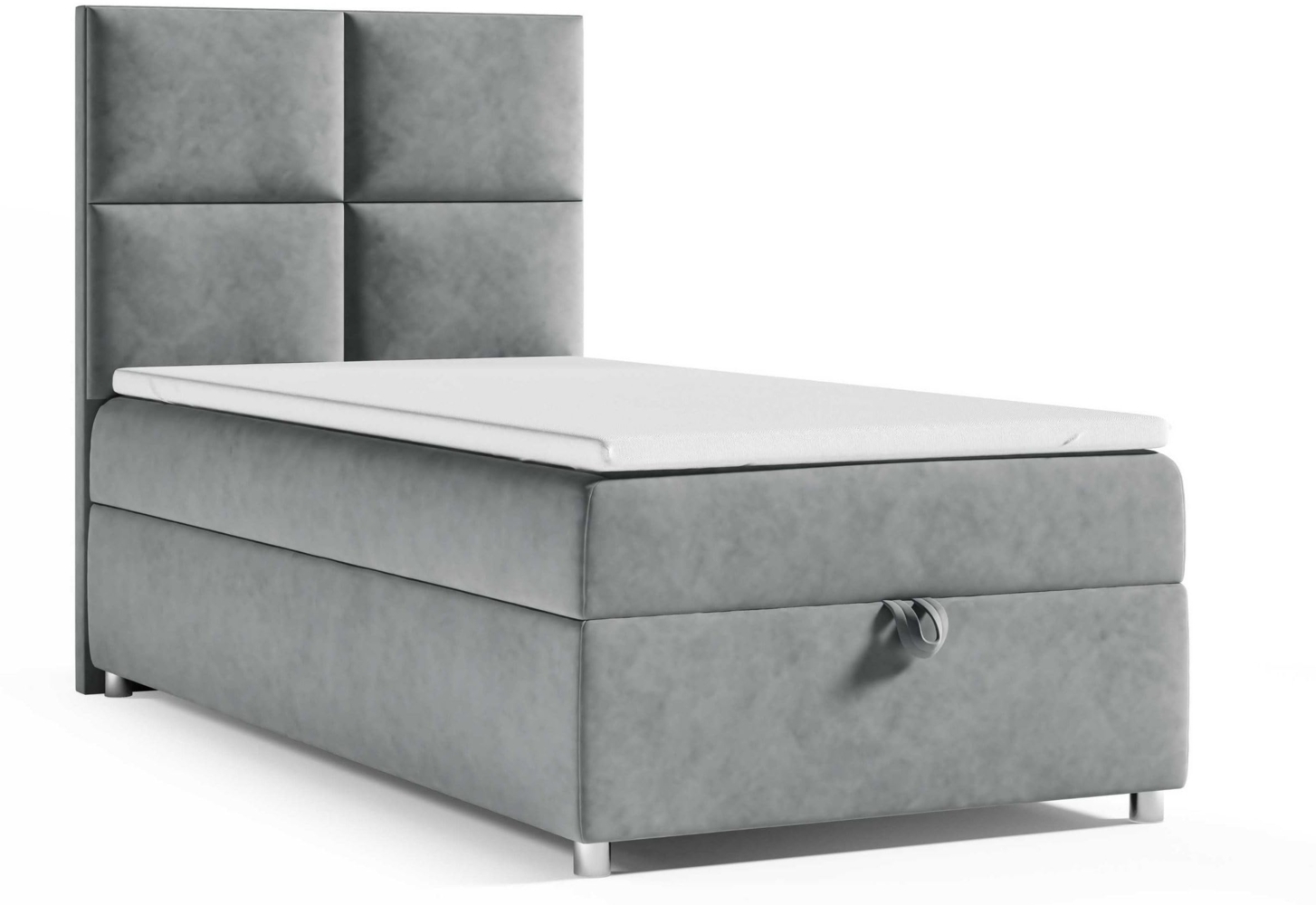 Best for Home Boxspringbett K2 SINGLE mit Bettkasten mit Lieferung (Grau 70x200) Bild 1