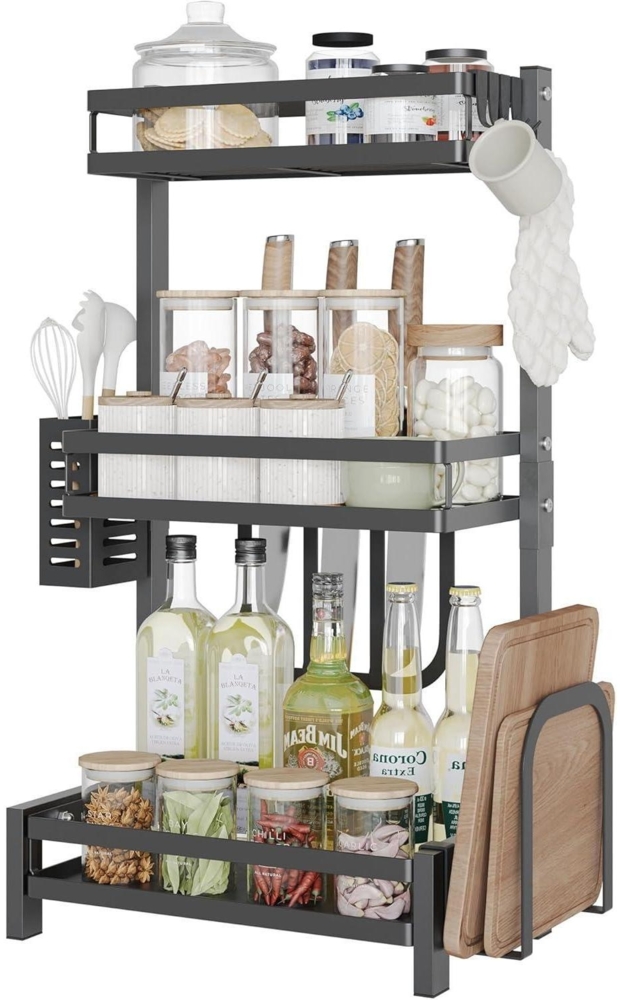 Gewürzregal Stehend Küche 3 Etagen Organizer Aufbewahrung Utensilienhalter Bild 1