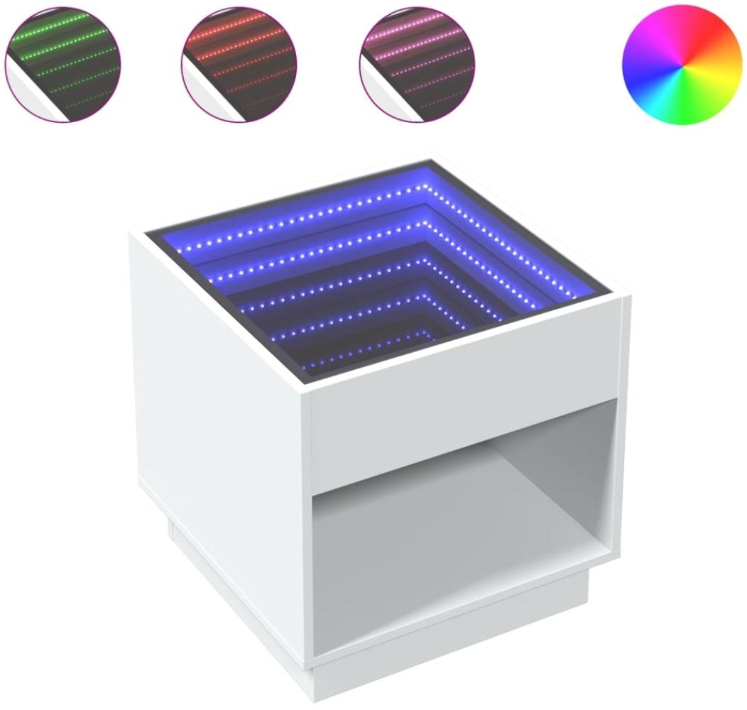 vidaXL Couchtisch mit Infinity-LED Weiß 50x50x50 cm 847651 Bild 1