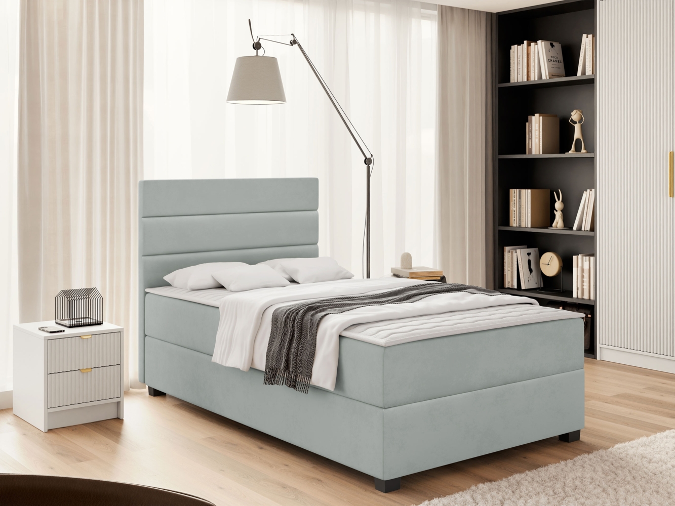 Boxspringbett Emprio (Farbe: Manila 14, Größe: 90 x 200) Bild 1