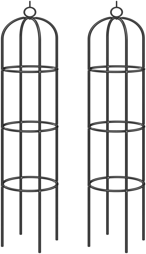 2er Set Rosensäule Rosenbogen, 200 x 40 x 40cm, pulverbeschichtetes Metall Bild 1