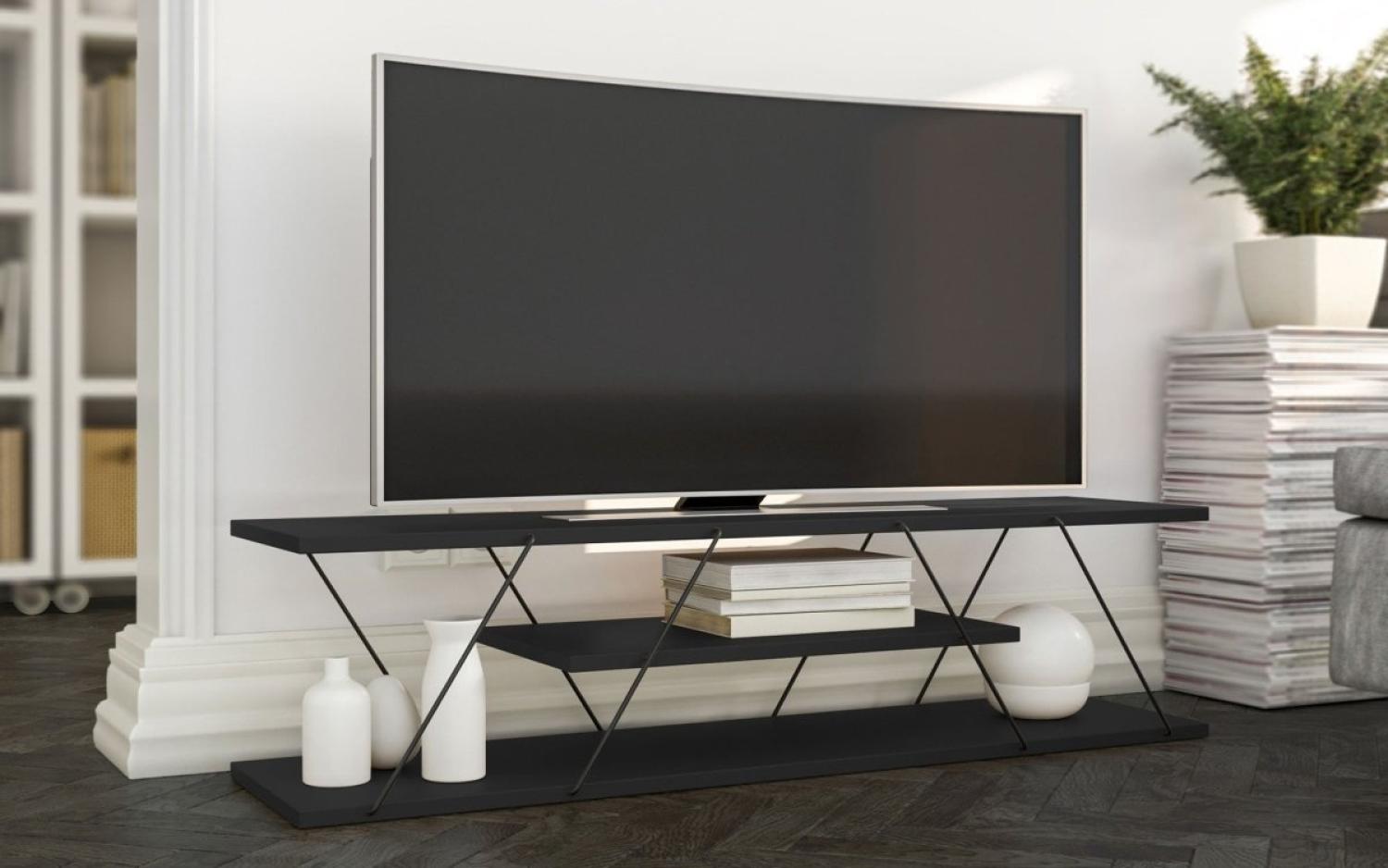 Designer TV Lowboard Canaz Schwarz Bild 1