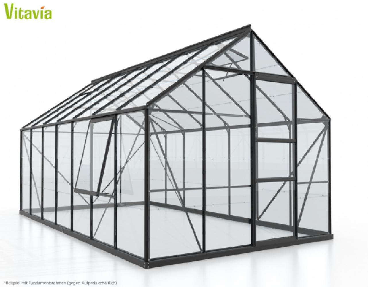 Vitavia Gewächshaus Meridian 1 11500 BxTxH 257x445x232cm ESG Glas 11,5m² schwarz Bild 1