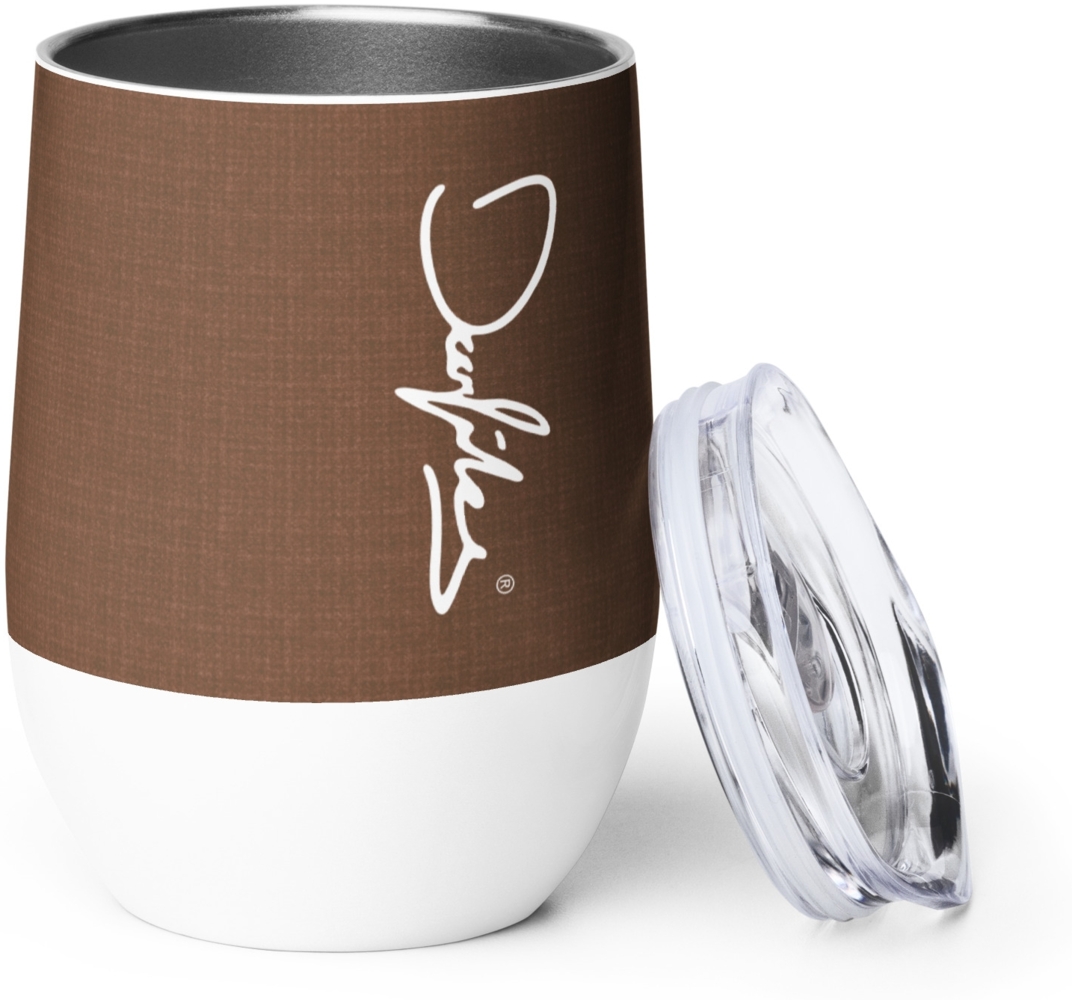 DECALVIBES Weinbecher 355 ml Jeans Look - Braun Bild 1