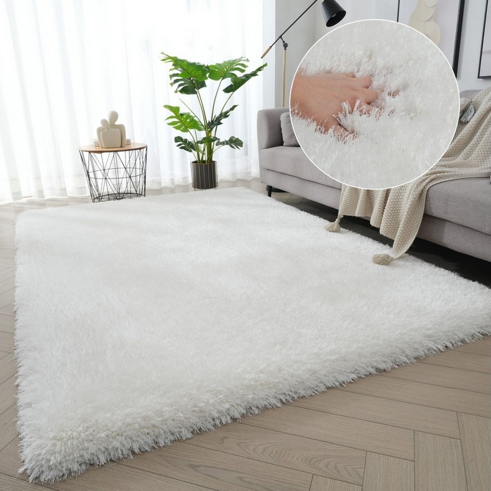 Guido Maria Kretschmer Home&Living Hochflor-Teppich Micro exclusiv Teppich, sehr hoher Flor, weich durch Mikrofaser, rechteckig, Höhe: 78 mm, sehr weich, flauschig, uni, Wohnzimmer, Schlafzimmer, Kinderzimmer Bild 1