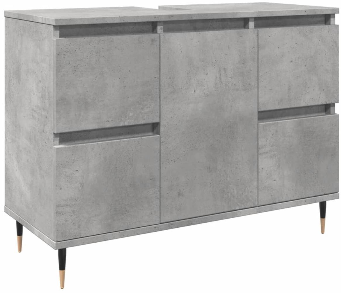 vidaXL Badschrank Betongrau 80x33x60 cm Holzwerkstoff 857231 Bild 1