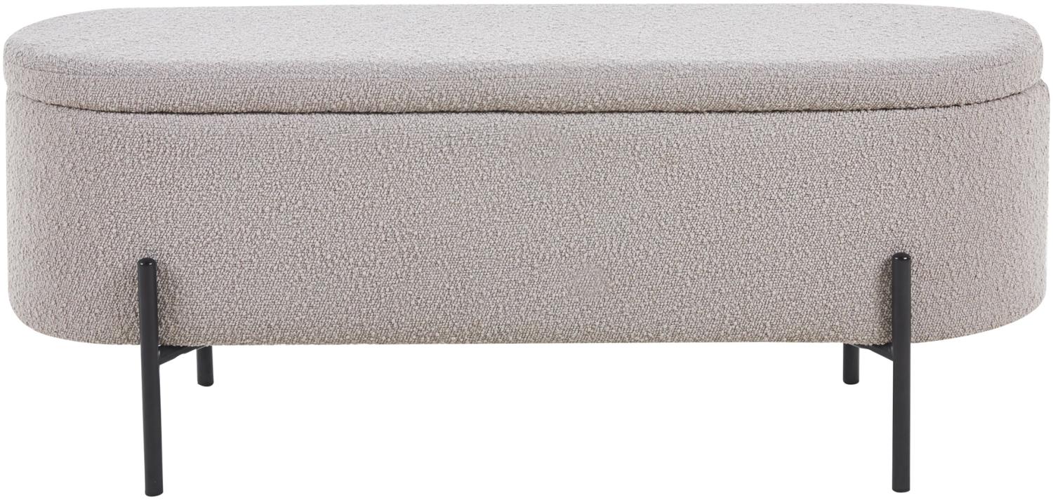 Bettbank mit Stauraumfunktion Taupe Sitzhocker Hocker Fußhocker Stoffhocker Bild 1