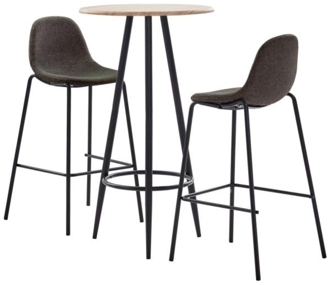 vidaXL 3-tlg. Bar-Set Stoff Dunkelgrau [3051168] Bild 1