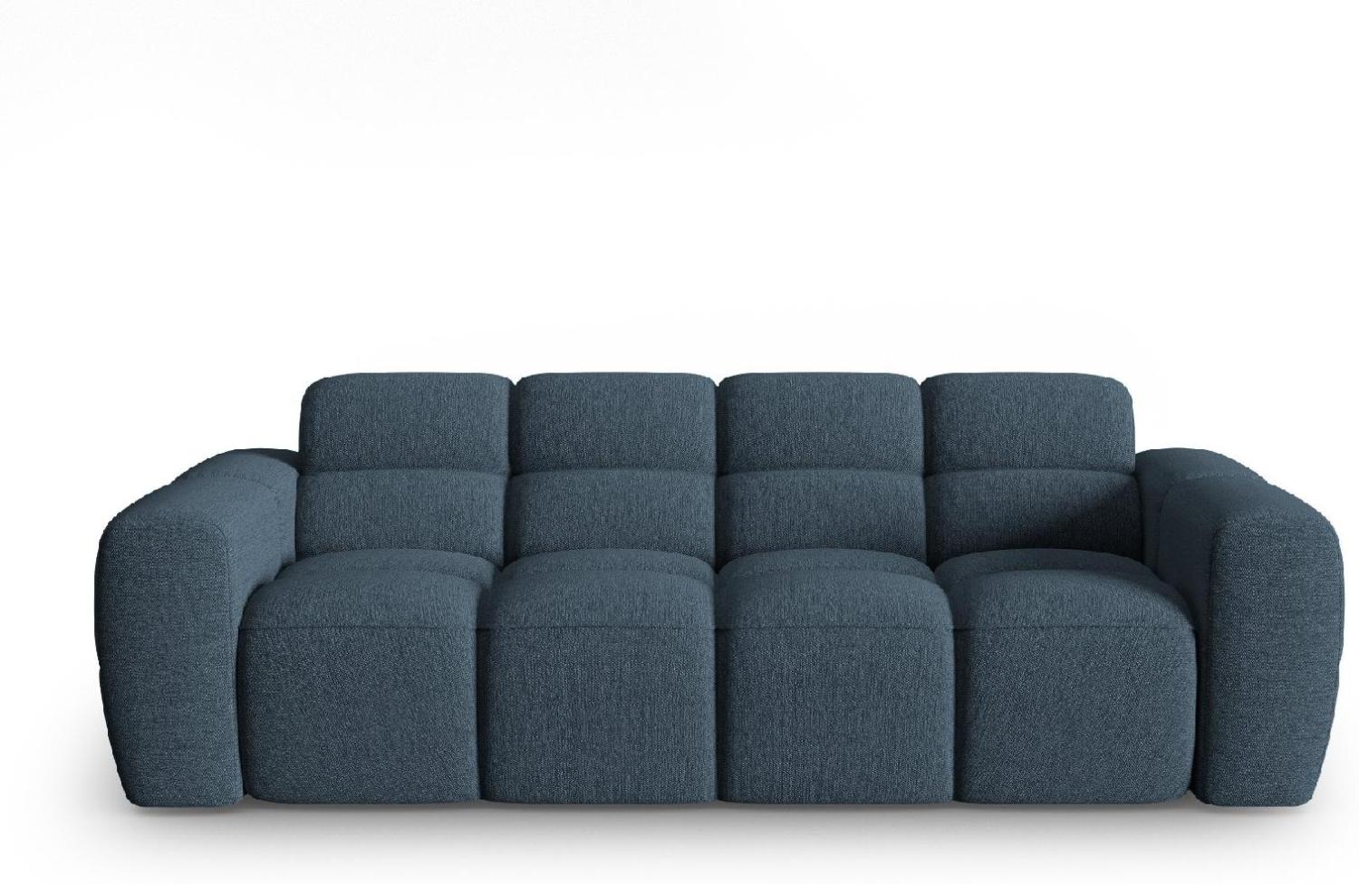 Micadoni Sofa Lisa 3-Sitzer Strukturierter Stoff Dunkelblau Bild 1