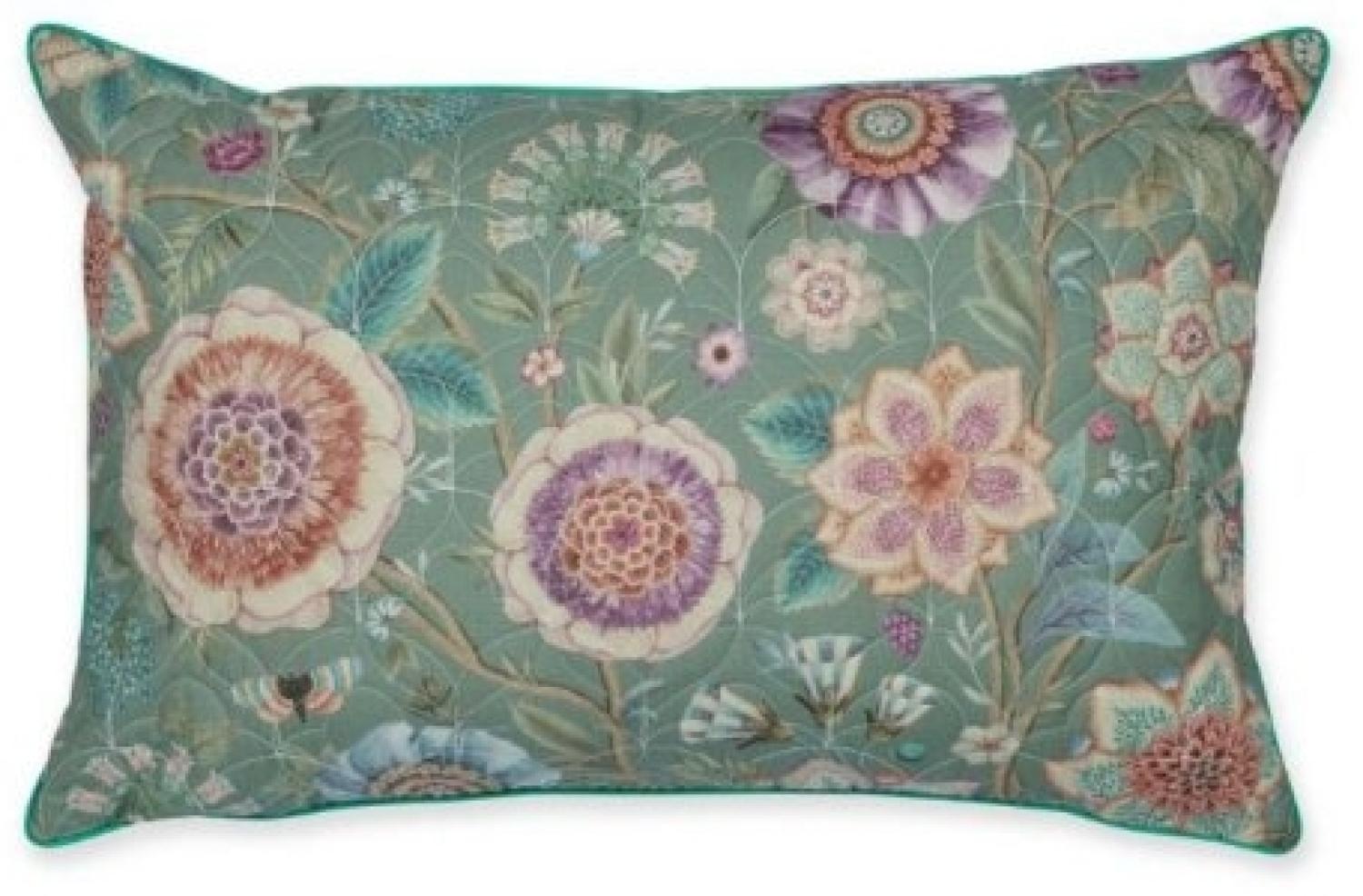 Pip Studio Zierkissen Quilted Viva Las Flores Grün (45x70cm) 320982 Bild 1