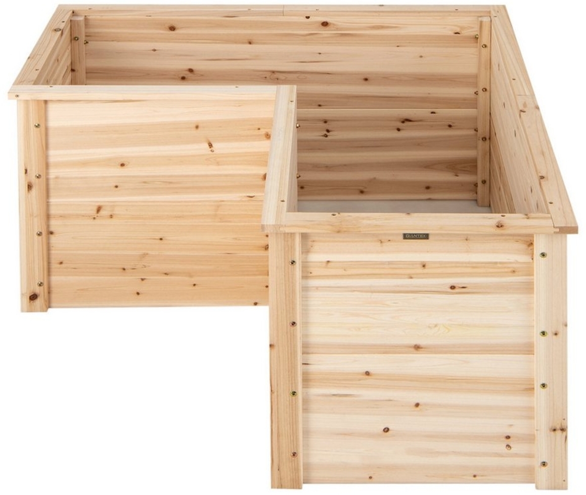 COSTWAY Blumenkasten, L-förmig Hochbeet, aus Tannenholz, 120x120x63cm Bild 1