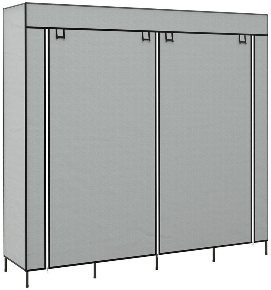 HOMCOM Stoffschrank Kleiderschrank Faltschrank mit Kleiderstange, 10 Fächern, 4 Schubladen (Kleiderstangen, 1-St, Stoffschrank) Dunkelgrau, 166 x 42,5 x 169,5 cm Bild 1