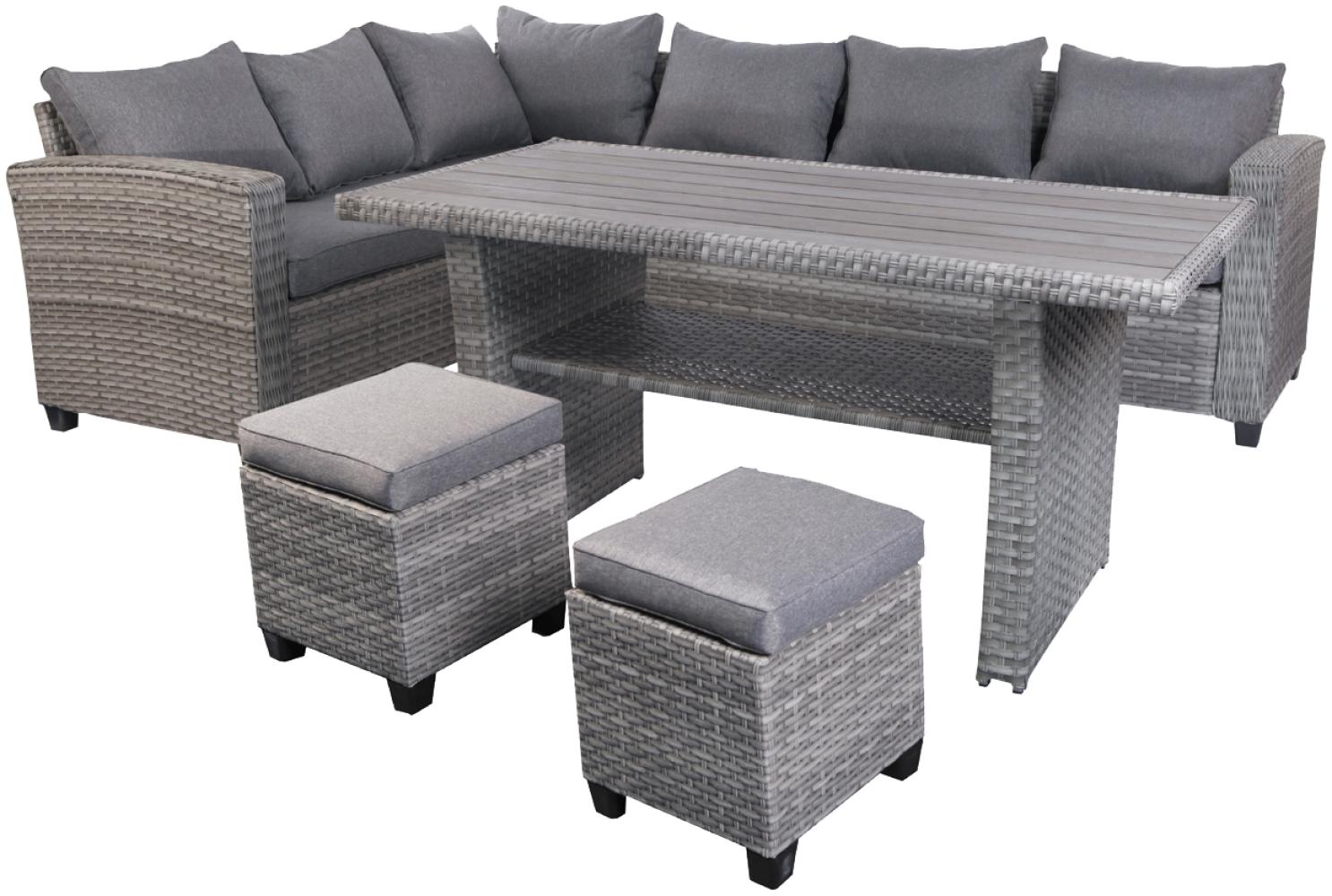 XXL Alu Polyrattan Terrassen Lounge Set Gartenlounge Sitzgruppe Ecklounge 4-tlg. Bild 1