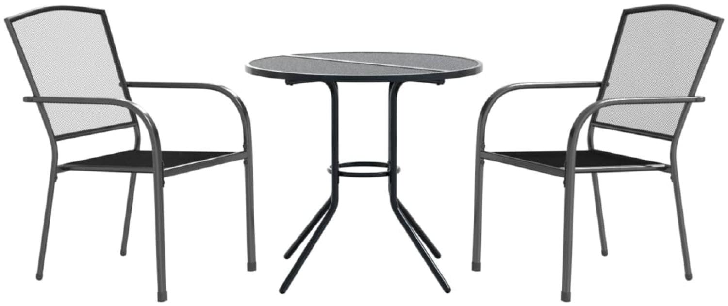 vidaXL Gartenstuhl-Set 3-tlg. Stapelbar Pulverbeschichteter Stahl 3283756 Bild 1