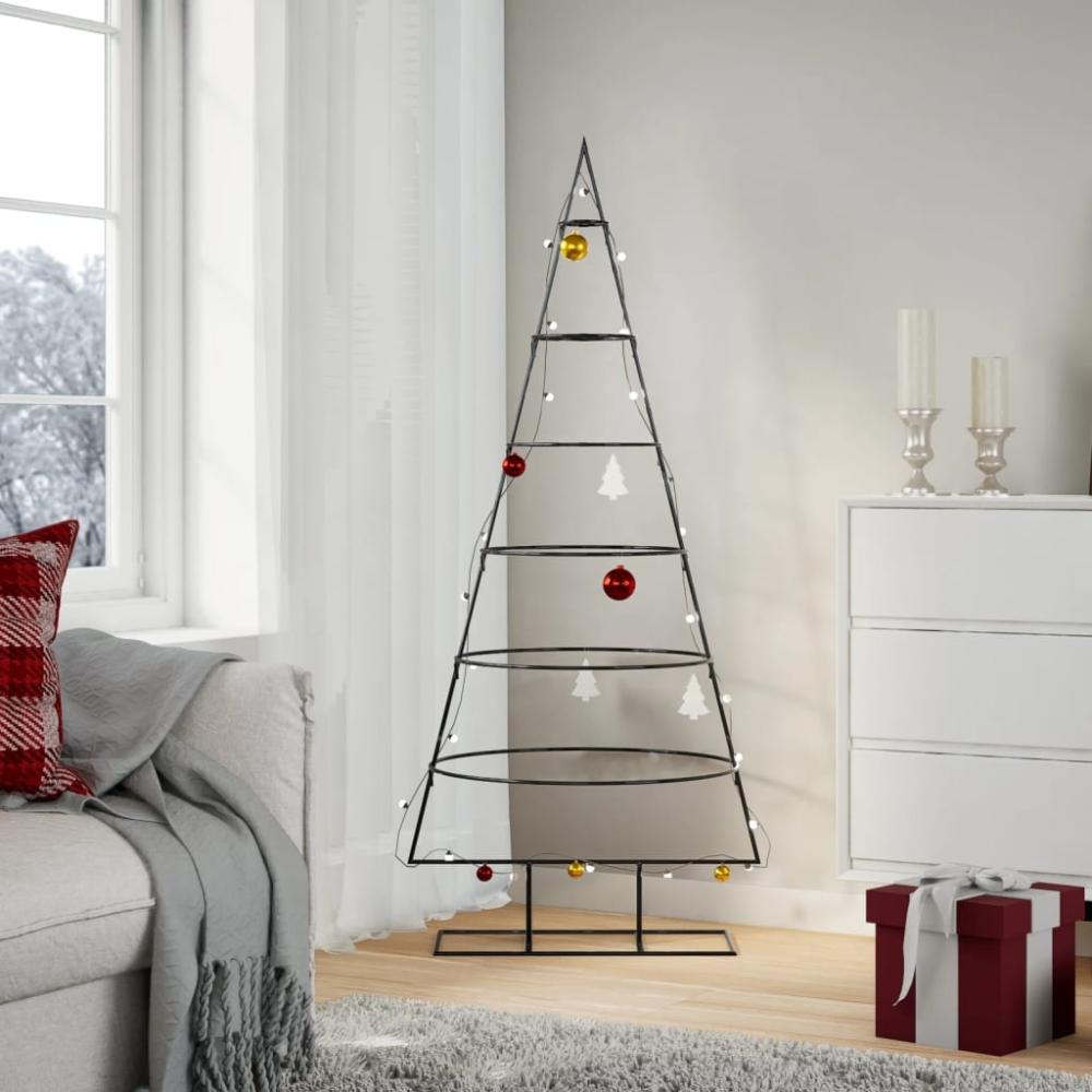 vidaXL Metall-Weihnachtsbaum für Dekorationen Schwarz 150 cm 4018948 Bild 1