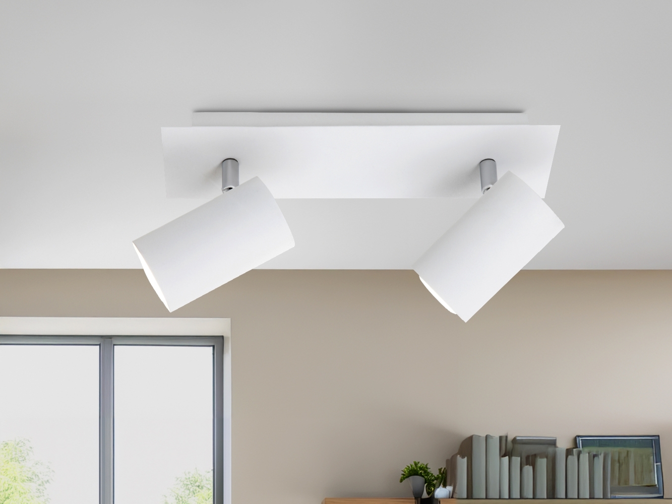 TRIO Leuchten LED Deckenstrahler, Dimmfunktion, LED wechselbar, Warmweiß, Decken-lampe innen Treppenhaus, Lichtspots minimalistisch, Breite 30cm Bild 1