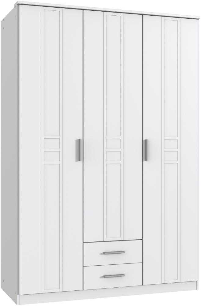 Kleiderschrank >BORKUM< (BxH: 135x199 cm) in WEISS - 135x199cm (BxH) Bild 1