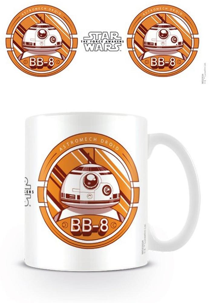 empireposter Star Wars EP7 BB8 Größe (cm), ca. Ø8,5 H9,5 Beschreibung: Krieg der Sterne Episode VII Das Erwachen der Macht Keramik Tasse, weiß, bedruckt, Fassungsvermögen 320 ml, spülmaschinen und mikrowellenfest Bild 1