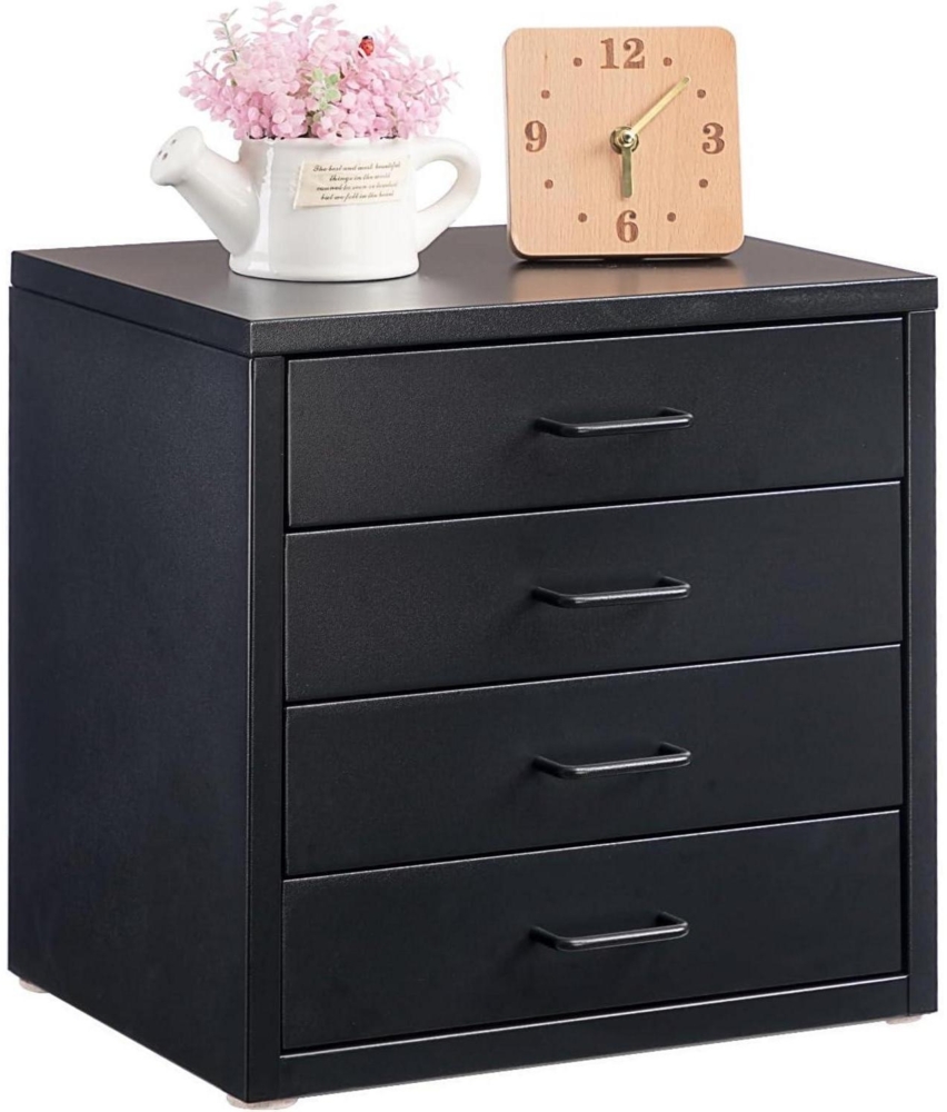 HollyHOME Schreibtisch Aktenschrank Organizer A4 Metall Schublade Schwarz Bild 1