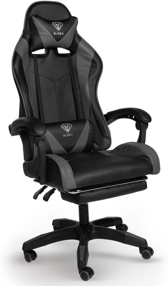 Gaming Stuhl Home Office Chair Racing Chefsessel Bürostuhl Sportsitz Büro Stuhl Schwarz/Grau Bild 1