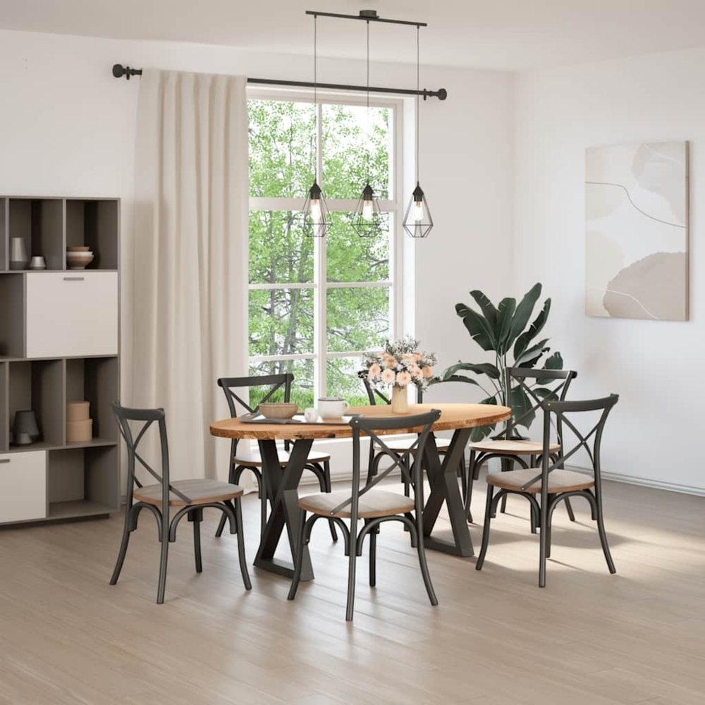 vidaXL Esstisch Hellbraun 180x90x74 cm Massivholz Eiche Oval 3305272 Bild 1