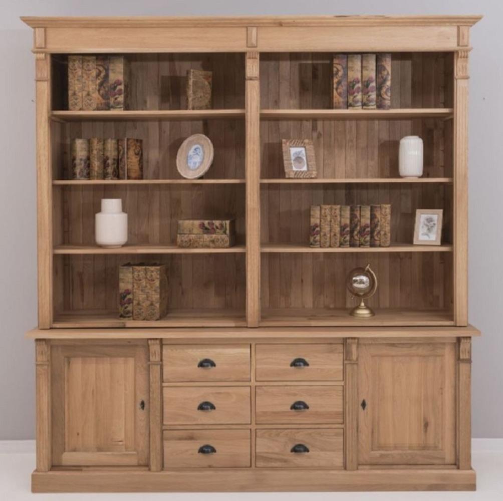 Casa Padrino Landhausstil Eichenholz Schrank Naturfarben 223 x 51 x H. 228 cm - Landhausstil Massivholz Möbel Bild 1