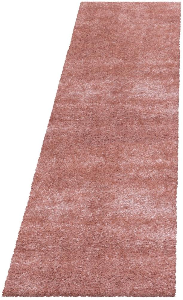 Hochflor Teppich Baquoa Läufer - 80x250 cm - Rosa Bild 1