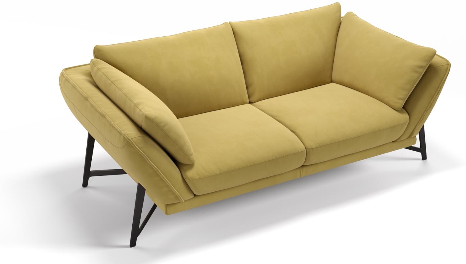 Sofanella Stoffsofa ESTELLA 2-Sitzer Designersofa Stoff in Gelb Bild 1