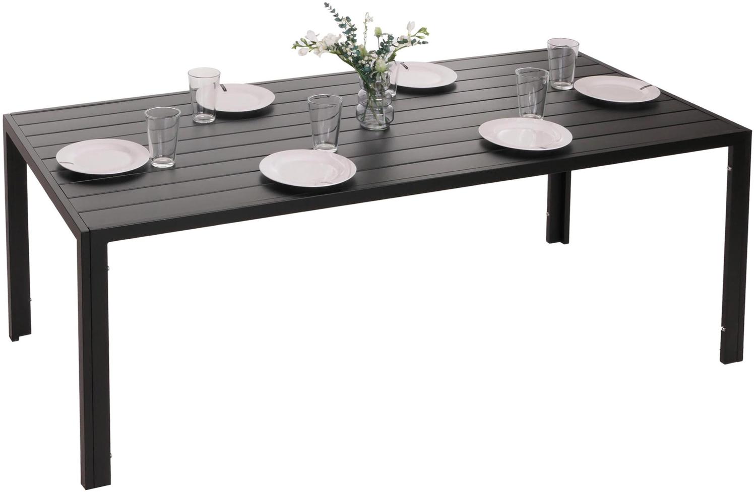 Alu-Esstisch HWC-N40, Tisch Bistrotisch Gartentisch Balkontisch, wetterfest 180x80cm ~ anthrazit Bild 1