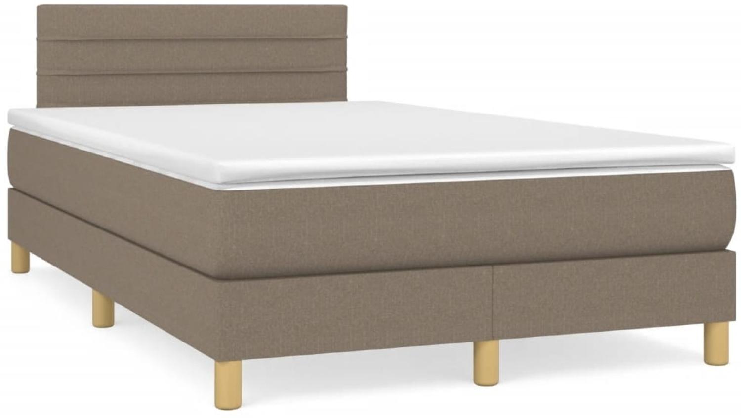 vidaXL Boxspringbett mit Matratze Taupe 120x190 cm Stoff 3269783 Bild 1