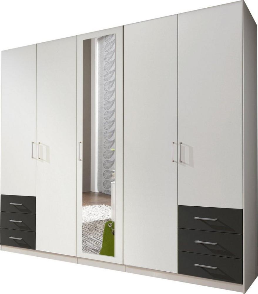 Kleiderschrank FÜGEN in Alpinweiß und anthrazit 225 cm Bild 1