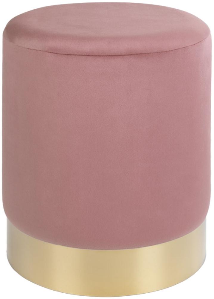 House Nordic Pouf in Rosa, Velour - 34x43x34cm (BxHxT) Bild 1