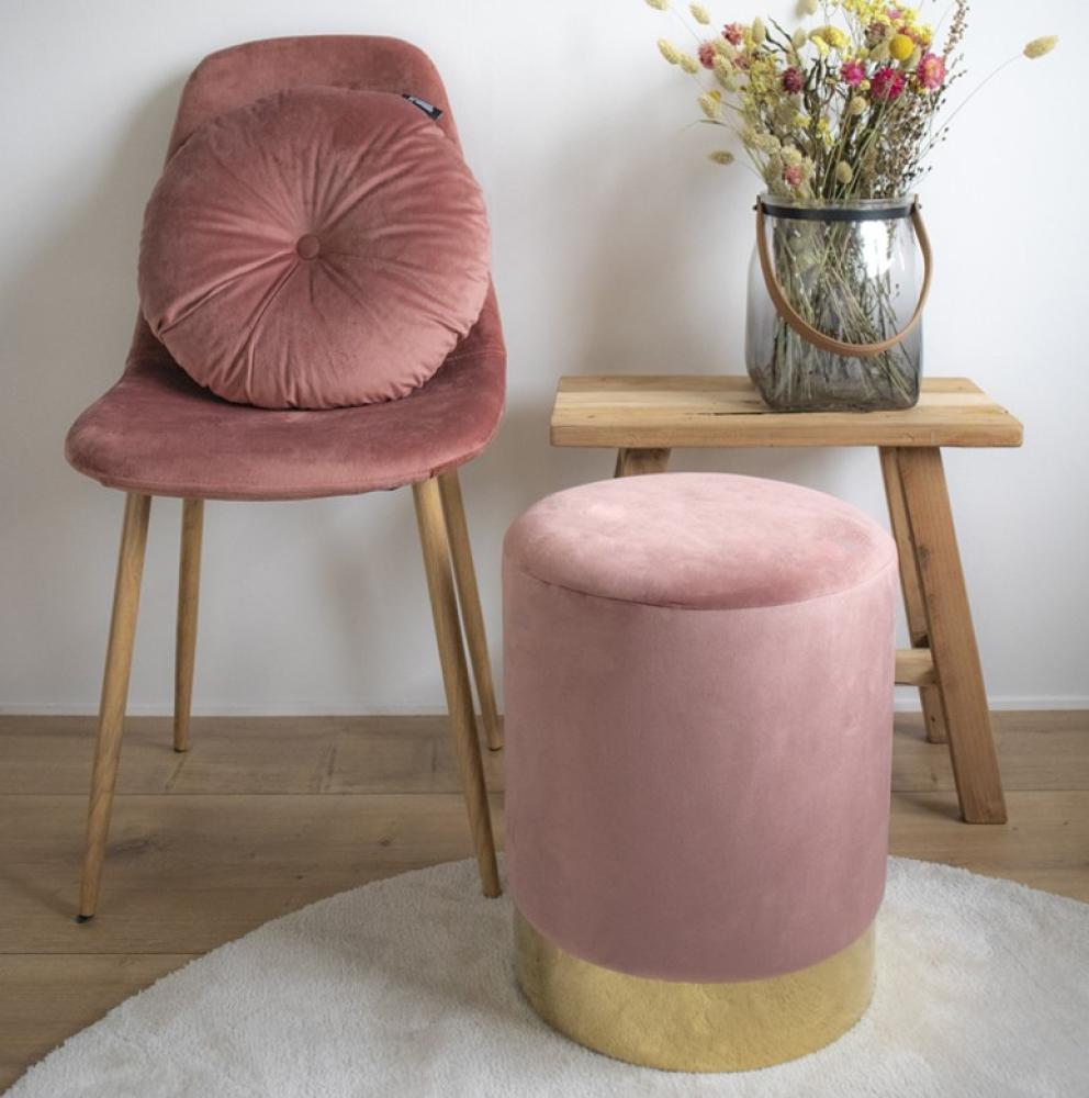 Eleganter Hocker CHANTAL rose Samt Bild 1