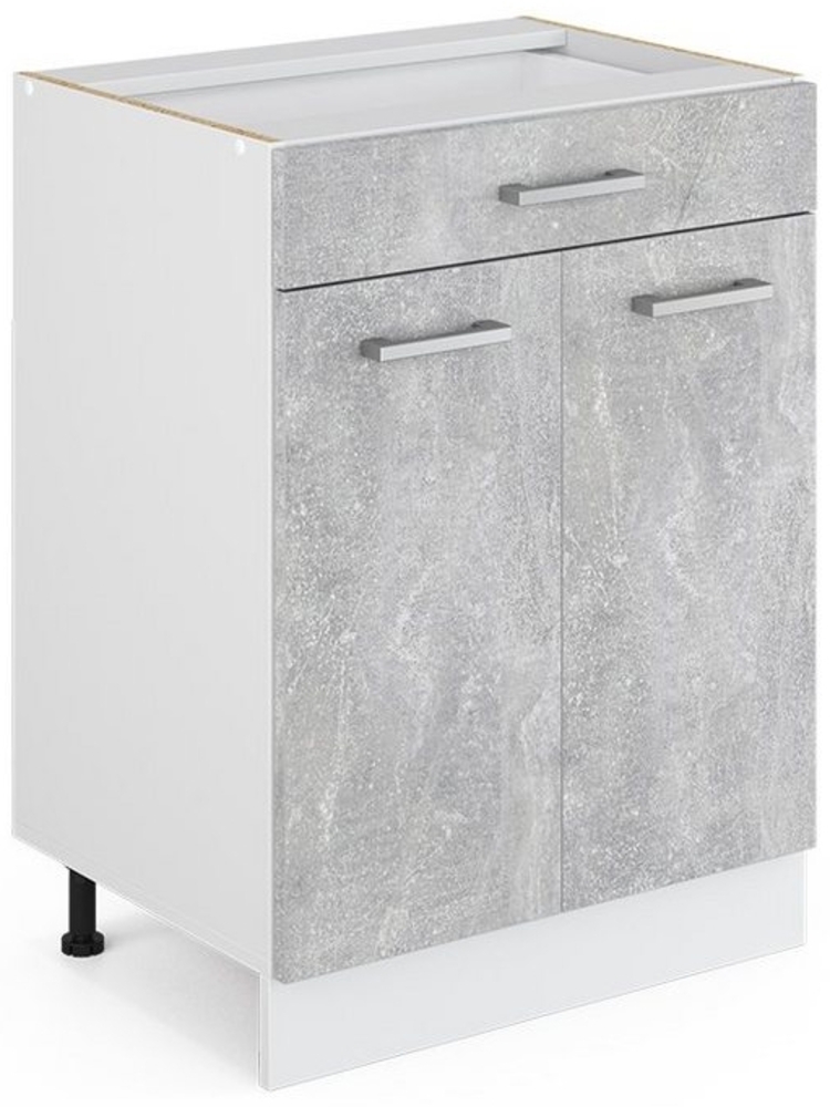 Vicco Küchenunterschrank Beton 60 cm mit Schublade, ohne Arbeitsplatte, R-Line Bild 1