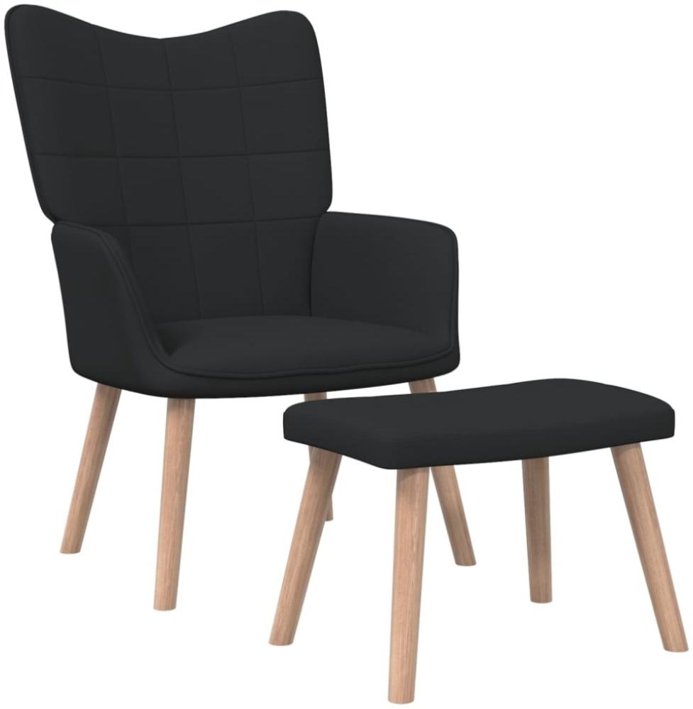 vidaXL Relaxsessel mit Hocker Schwarz Stoff [327936] Bild 1