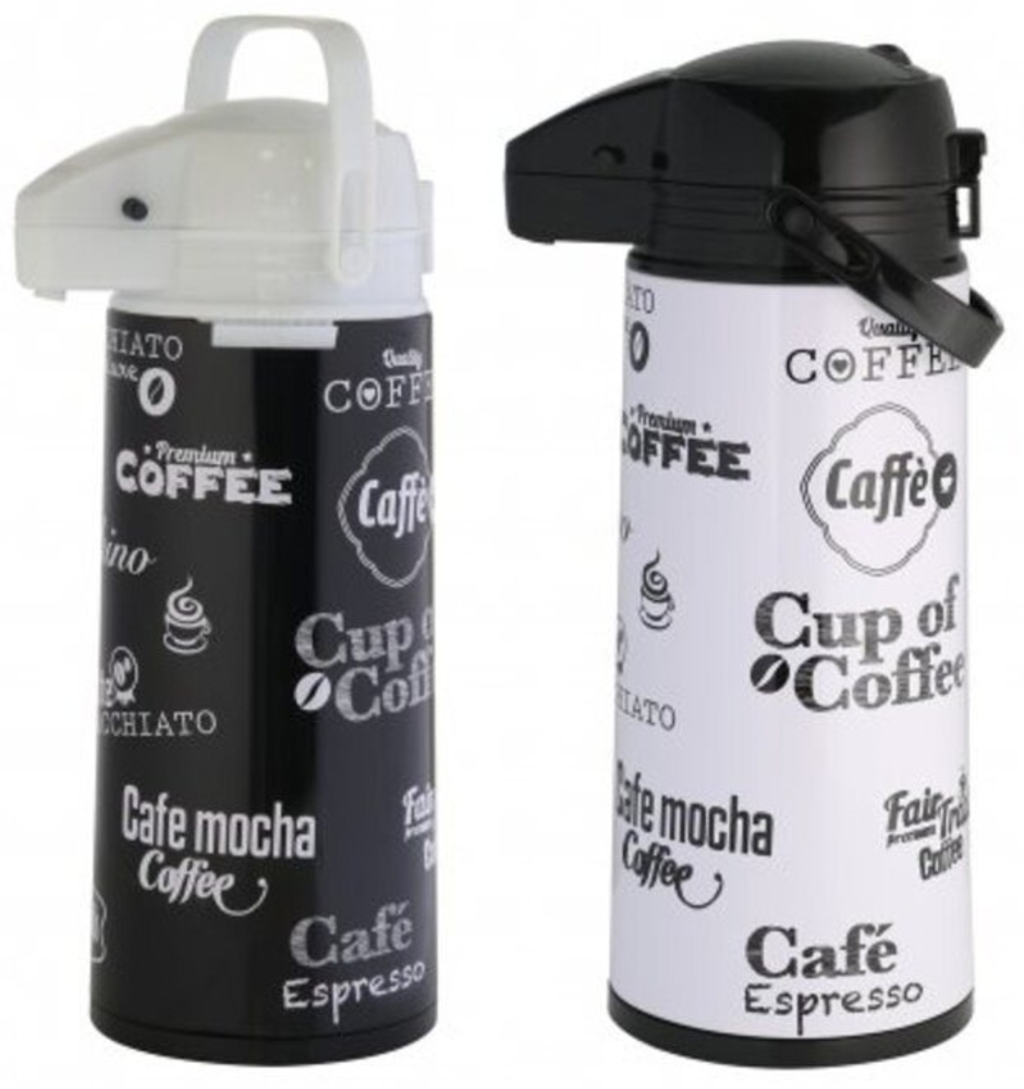 axentia Pump-Isolierkanne Pumpkanne in schwarz O. weiß aus Edelstahl 1, 9 L farblich sortiert, (1-St) Bild 1