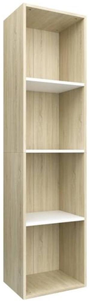 vidaXL Bücherregal/TV-Schrank Weiß Sonoma-Eiche 36x30x143cm Spanplatte Bild 1