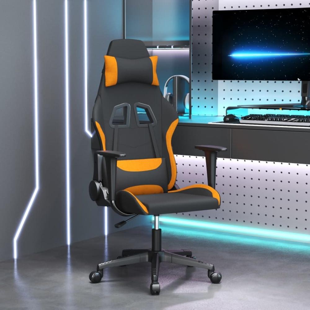 vidaXL Gaming-Stuhl mit Massagefunktion Schwarz und Orange Stoff 345495 Bild 1