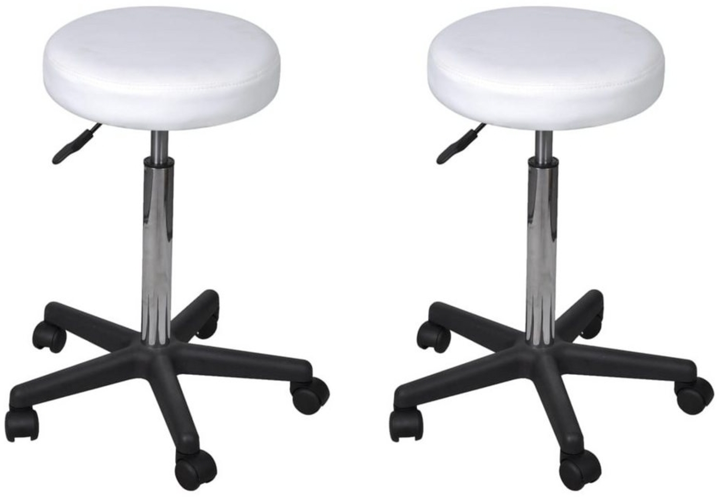 vidaXL Bürohocker 2 Stk. Weiß 35,5x84 cm Kunstleder 277175 Bild 1