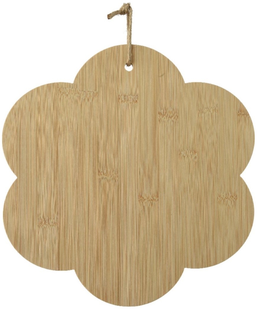 Decoris season decorations Schneidebrett, Bambus, Schneidebrett 30cm Bambus Blumenform Natur Braun Bild 1