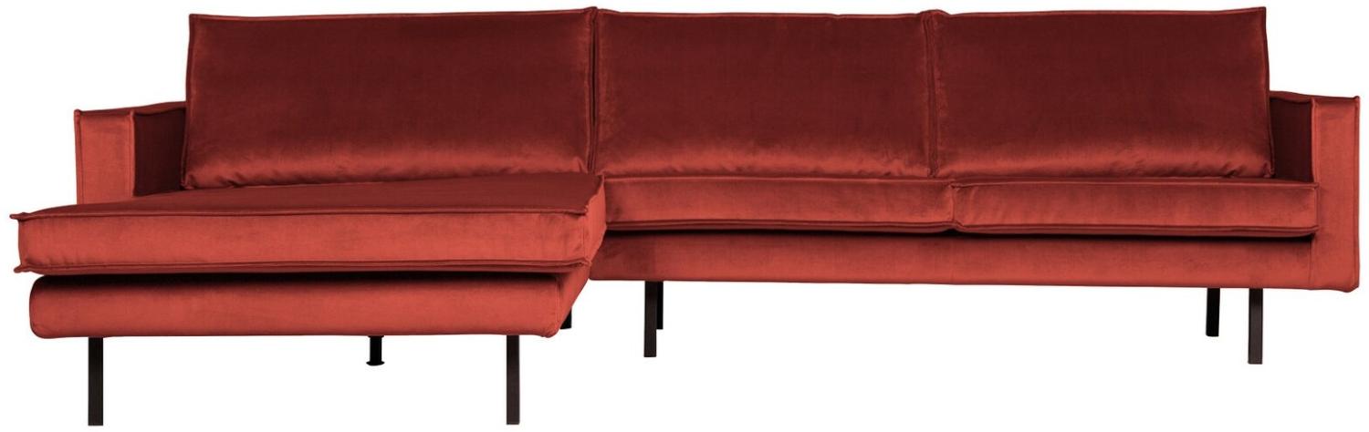 Ecksofa Rodeo Chaiselongue Samt, links Rot Bild 1