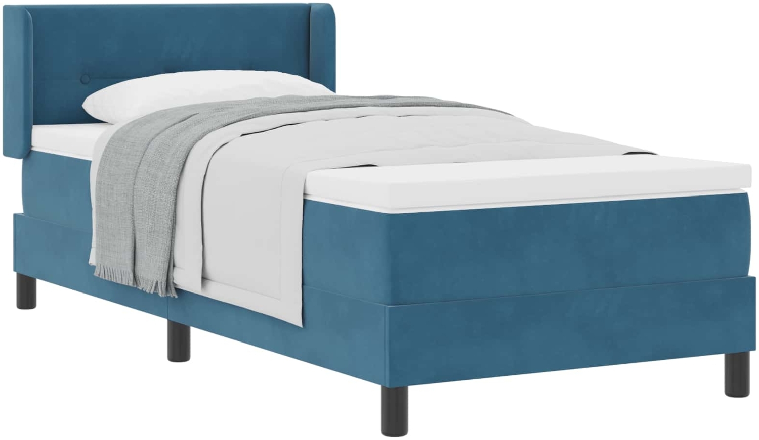 vidaXL Boxspringbett mit Matratze Dunkelblau 200 x 90 cm Polyester 3341454 Bild 1