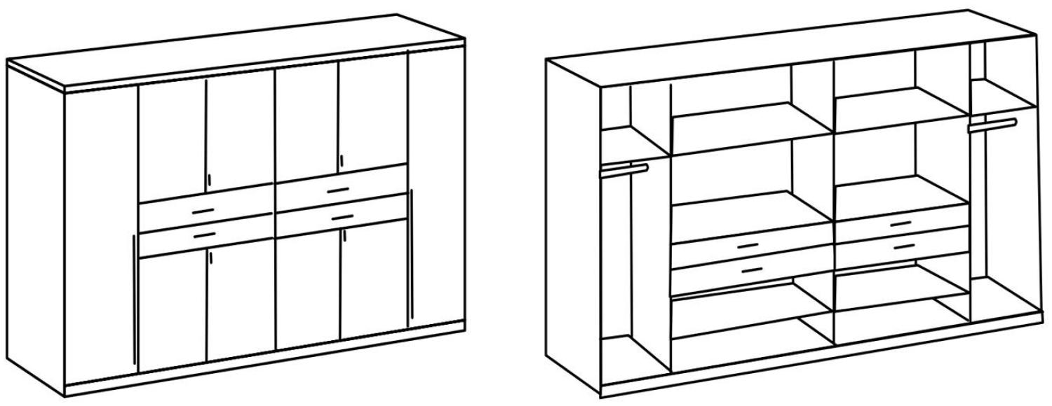 Kleiderschrank DENNIS weiß Carbon-Oak Schrank 270 cm Bild 1